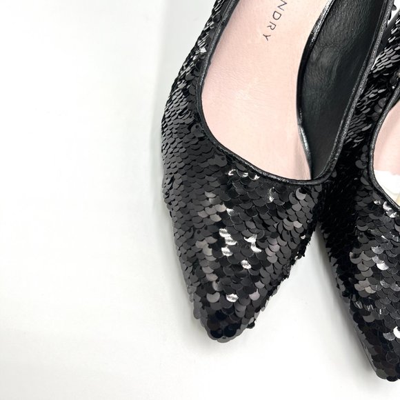 Chinese Laundry Size 6.5 Black Sequin Point Toe Stiletto Heel Dress Pumps Shoes - Picture 4 of 16